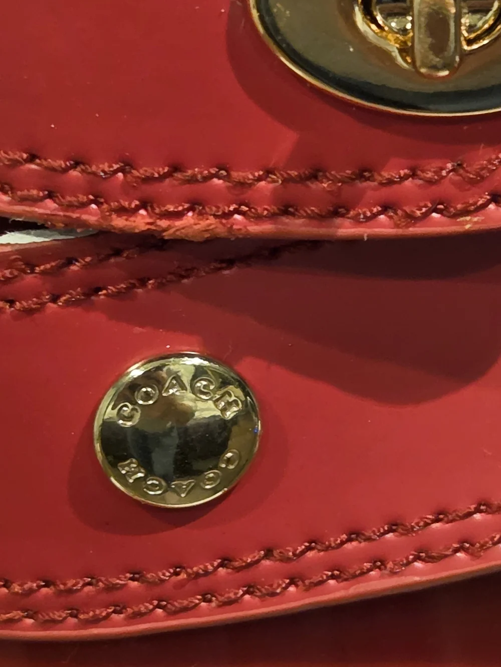 Coach Talia True Red Rain Boots with Gold Hardware